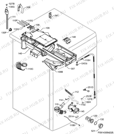 Взрыв-схема стиральной машины Electrolux WASL1E102 - Схема узла Hydraulic System 272